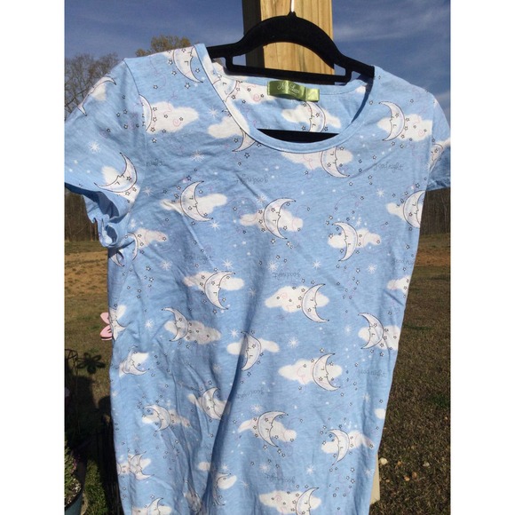Mia Lucce medium sleepshirt night gown nightgown M cotton cloud moon goodnight - Picture 2 of 8